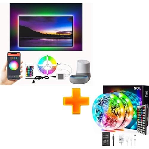 Led Strip Lights 50ft and 9.8ft Smart TV backlights