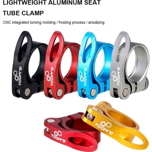 MTB Seatpost Clamp Quick Release Aluminum Bicycle Seat Post Collar 31.8mm/34.9mm Saddle Fixing Clamp for Mountain Road Bikes