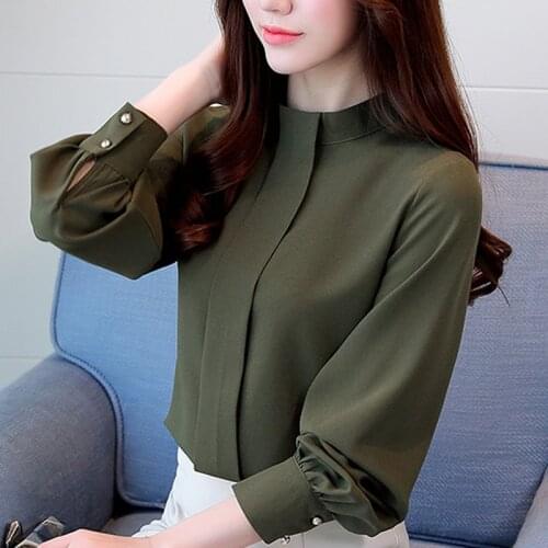 Womens Blouses & Tops Casual Shirt 2020 New Fashion Long Sleeve Top Plus Size Office Lady Feminine Women Red Blusas Clothes Tee