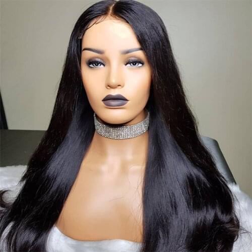 Zoyel Long Straight Black Wig Synthetic Lace Front Wigs for Women Natural Part Wig Heat Resistant Fiber Daily Wear Cosplay