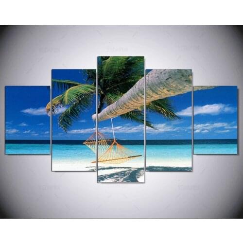 5 panel hd Hammock Summer Art print canvas art wall framed paintings for living room wall picture ny-1209