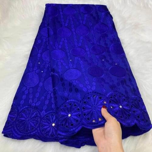 5yards African Lace Fabric Embroidered 100%Cotton Swiss Voile Lace Dubai 2021 High Quality Lace Fabrics For Sewing Material