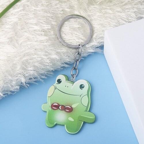 2020 New Fashion Cute Anime Killing Stalking Frog Acrylic Keychain Frog Key Chain For Women Men Kids Christmas Gift Jewelry
