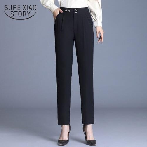 Autumn Thin Professional Suit Women Pants All-match Loose Capri Casual Pants Slim Fit Straight-Leg Pants Fashion Pantalon 11529
