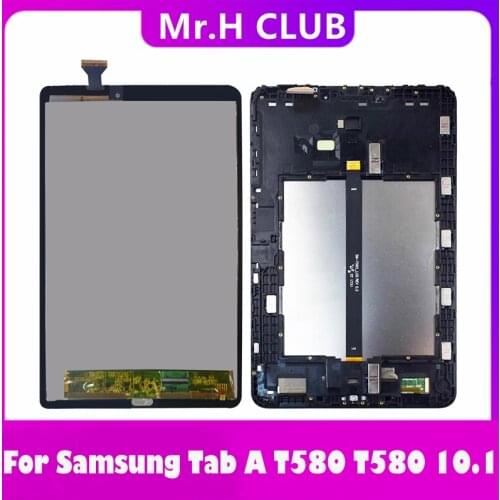 For Samsung GALAXY Tab A 10.1 T580 T585 SM-T580 SM-T585 LCD Display Touch Screen Digitizer Assembly Panel Replacement T580 LCD