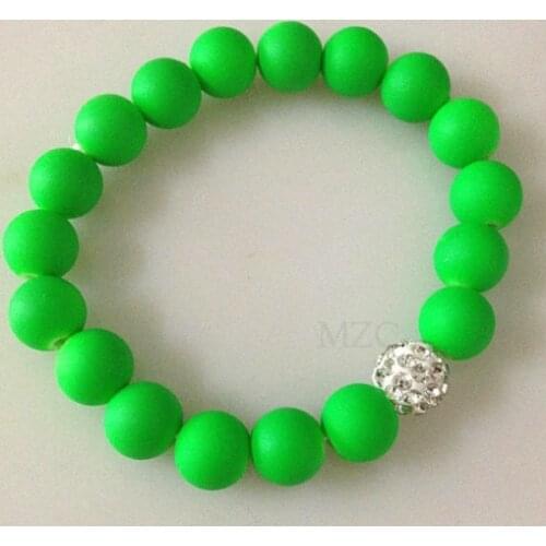10mm 4Piece/lot Mix Neon Fluorescence Candy Color Stretch Elastic line Crystal Ball bead Bracelets men women n456 Gift
