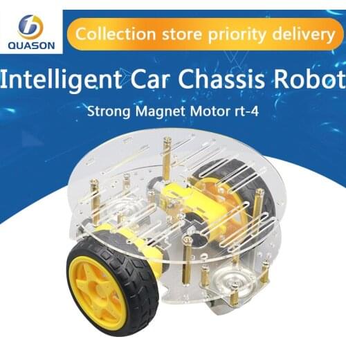 Intelligent car chassis robot tracking car obstacle avoidance car with code wheel strong magnetic motor rt-4
