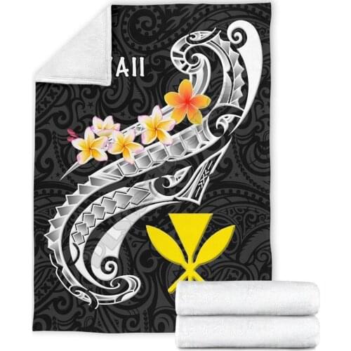 Hawaii Premium Blanket Kanaka Maoli Polynesian Patterns Printed Wearable Blanket Adults/kids Fleece Blanket Sherpa Blanket