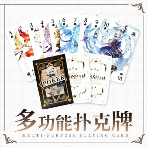 Genshin Impact Zhongli Venti Kaedehara Kazuha Kamisato Ayaka Poker Card Game Family Holiday Party Playing Cards Deck Card Board