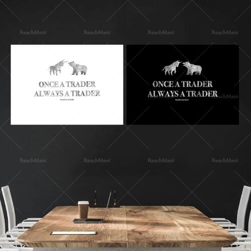 Once A Trader Always A Trader - Trading Forex Motivational Poster Stock Market Crypto Wall Art Wall Street