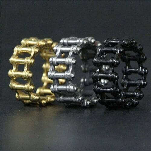1pc Support Drop Ship Size 7-15 Cycle Ring 316L Stainless Steel Men Boys Biker Style Ring