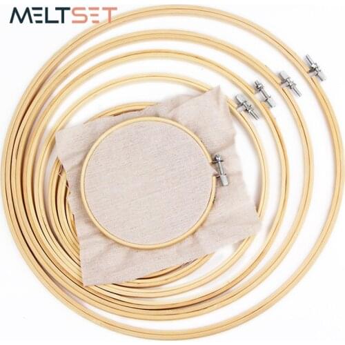 9 Sizes Embroidery Hoop Round Bamboo Embroidery Hoops Frame For Needlecraft Cross Stitch Needle Arts Household DIY Sewing Tools
