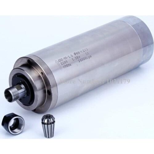 1.5KW carving machine cnc router spindle motor AC 220V ER16 80mm*213mm 24000rpm water cooling CNC spindle motor