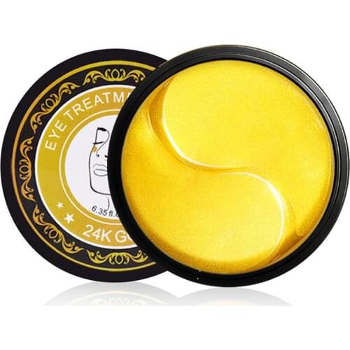 60 Pcs 24k Gold Eye Mask Collagen Vitamin E Anti-Puffiness Anti-Aging Dark Circle Moisturizing Whitening yiganerjing Eye Mask