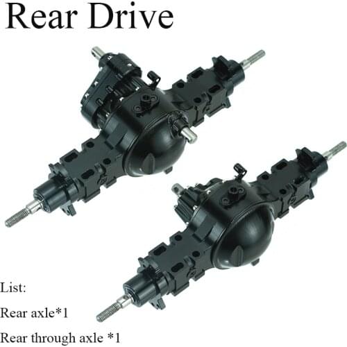 Metal car axle with differential lock rear axle through bridge For 1/14 Tamiya RC Truck SCANIA ACTROS MAN VOLVO Upgrade parts