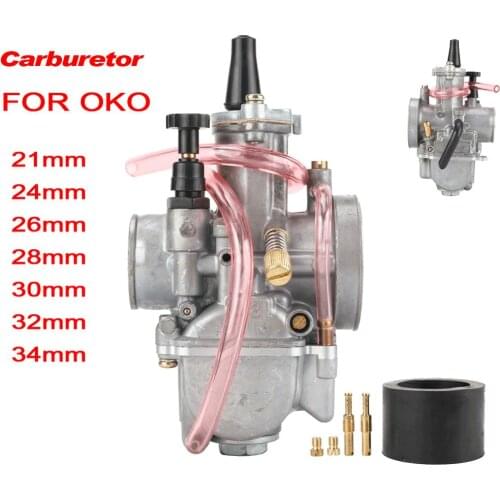 Motorcycle Carburetor Carburador With Power Jet For OKO 21 24 26 28 30 32 34mm Dirt Bike ATV Scooter DIO JOG CR 2T 4T PWK Carb