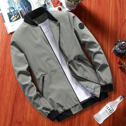 Spring Jacket 2021 Men Bomber Jackets Casual Stand Collar Zipper Coat Slim Clothing Military Windbreaker Coat Casaco Masculino