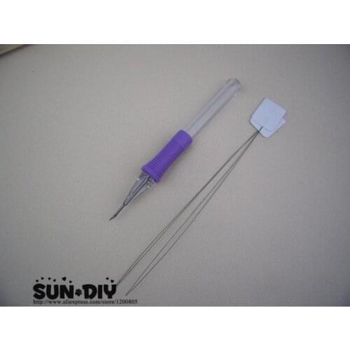 Free Shipping Three dimensional embroider simpleness punch needle pen set Russia embroidery DIY craft machine for Needlework