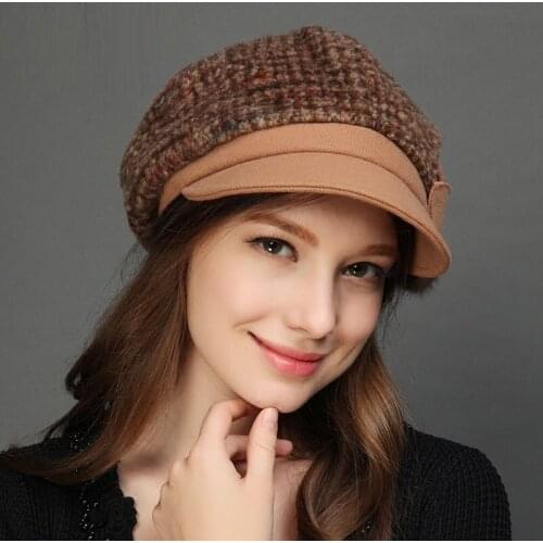 New Arrival Fashion Wool Hat Adult Thickened Wool Hats Female Fashion Hat Winter Beret Cap Students Travel Cap B-7610