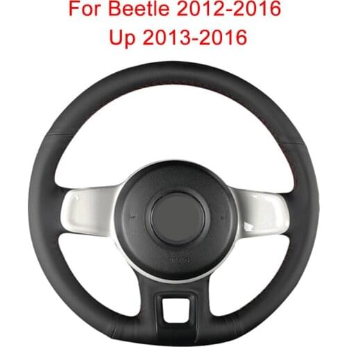 Customized Original Car Steering Wheel Cover For Volkswagen Beetle 2012-2016 VW Up 2013-2016 Leather Braid For Steering Wheel