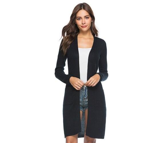 2019 Autumn And Winter New Pattern Suit-dress Long Fund Knitting Cardigan Long Sleeve Chalaza Womens Sweater Loose Coat