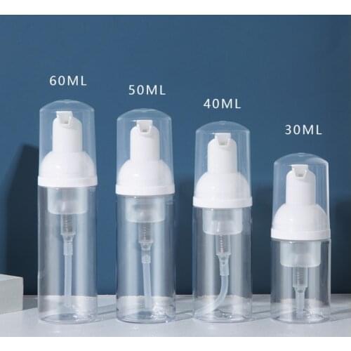 50pcs 30/40/50/60ml Plastic Foam Pump Bottle Empty Face Eyelashes Cosmetic Bottle Cleaner Soap Dispenser Foam Refillable Bottle