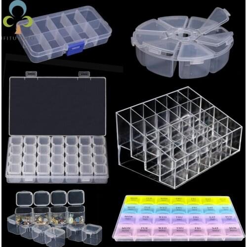 7-28 Grids Adjustable Compartment Plastic Storage Box Jewelry Earring Bead Screw Holder Case Display Organizer Container GYH