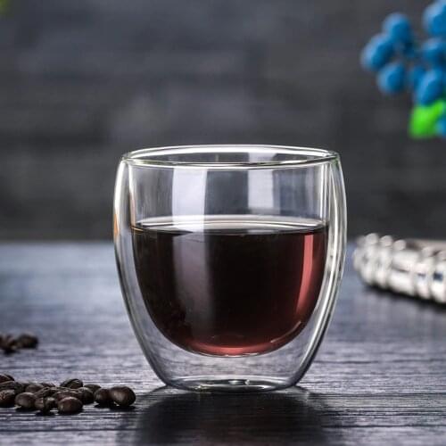 Transparent Glass Coffee Cup Milk Whiskey Tea Beer Double Creative Heat Resistant Cocktail Vodka Wine Mug Drinkware Tumbler Cups