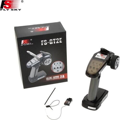 1pcs New Original Flysky FS-GT2E AFHDS 2A 2.4g 2CH Radio System Transmitter for RC Car Boat with FS-A3 Receiver (With Gift box)