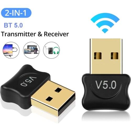 True 5.0 Bluetooth USB Adapter Transmitter Bluetooth Receiver For Computer PC Laptop Audio Bluetooth Speaker Earphone Dongle