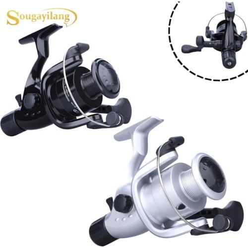 Sougayilang Black/ Sliver Carp Fishing Reel Powerful Rear Brake 5.1: 1 Spinning Fishing Reel Aluminum Spinning Fishing Wheel
