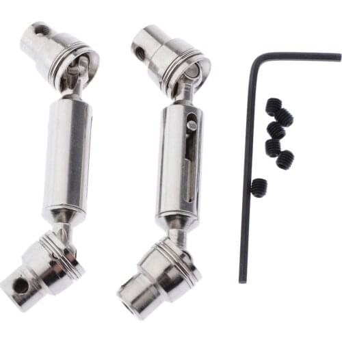 2pcs Steel Universal Drive Shaft For WPL B14 B24 MN35 MN66 Q62 1/16 4/6WD RC