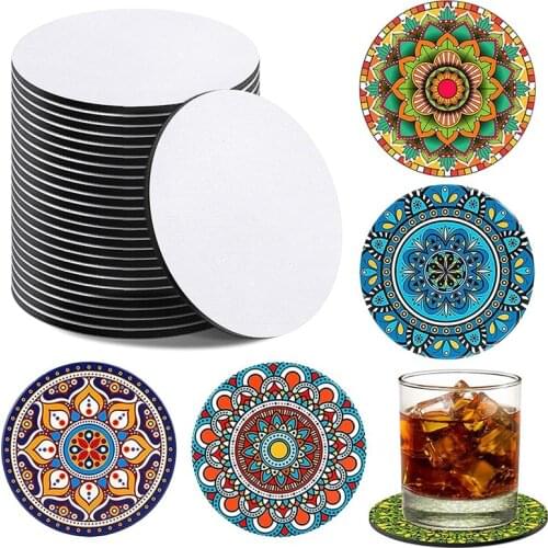 Sublimation Blank Products, 20 Pieces of 4 Inches Sublimation Coaster Blanks, Suitable for DIY Craft Hot Pressing