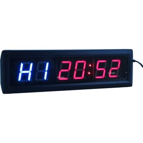 1.8'' 6Digit LED Interval Clock Multifunctional CrossFit Timer Programmable LED Interval Timer For EMOM Tabata
