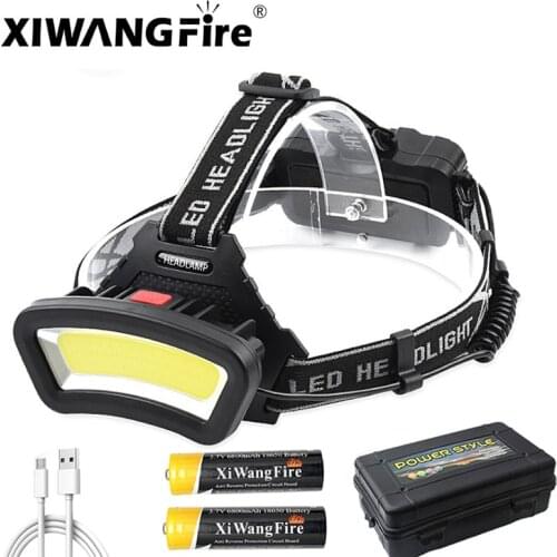 USB Rechargeable red white light Fishing cob led headlamp headlight Hunting 18650 head lamp Camping head light Flashlight Torch