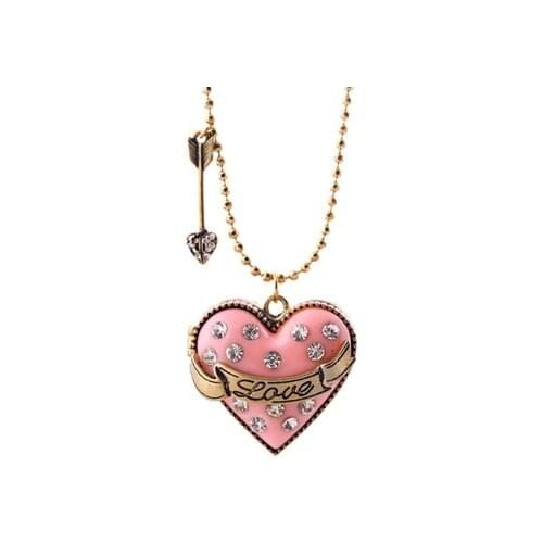 Women Fashion Jewelry Pendant Necklace Long Birthday Party Sweater Chain Can Open Heart-shaped Treasure Box Lady Gift Necklace