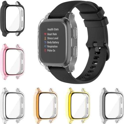 1Pc Protection Case For Garmin Venu SQ Smartwatch Plating TPU Soft Cover Full Screen Protector Shell For Garmin Venu Sq Case