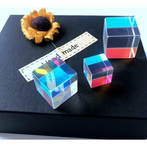 3PCS Color Combination Prism Six-sided Bright Large Combination Universe Cube Gift Box Rainbow Camera Glass Lens Light Cube