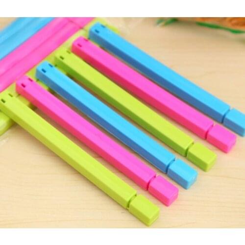 6Pcs/Lot 15cm Househould Food Snack Storage Seal Sealing Bag Clips Sealer Clamp Food Bag Clips Kitchen Home Close Clips LF 194