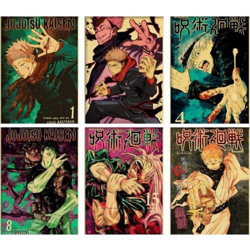 Diamond Painting Anime Jiu-Jitsu Kaisen Poster 5D diy Retro "Spell Back War" Full Diamond Inlaid Cross Kit Home Decoration