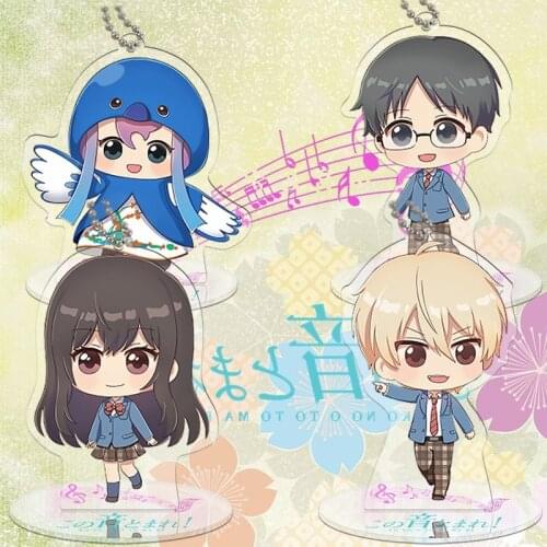 Anime Kono Oto Tomare Acrylic Model Doll Keychain Kudo chika Brooch Kurata Takezo Icon Action figure Toy Keyring Pendant 9cm