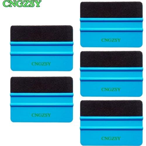5pcs Auto Felt Squeegee Window Wrapping Scraper with Cloth pp Car Sticker Scraper Vinyl Clean Tools Water Wiper Scarper 5A02