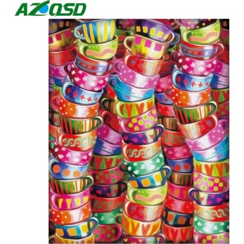 AZQSD DIY Diamond Painting Cartoon Christmas Gift Diamond Embroidery Cross Stitch Cup Colorful Home Decor Full Round Drill