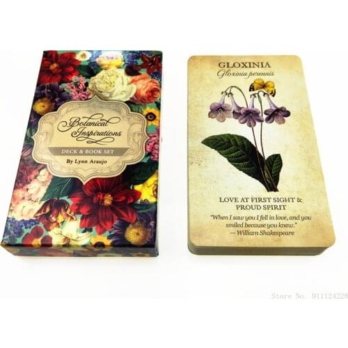 Botanical Inspiration Oracle Cards Full English 45 Cards Deck Tarot Mysterious Divination Family Party Board Game