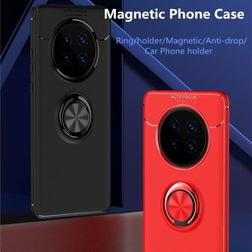 Magnetic Ring Stand Case For Huawei Mate 40 Pro Plus P30 Mate 20X P20 Lite Luxury Full Cover Shockproof Car Phone Holder