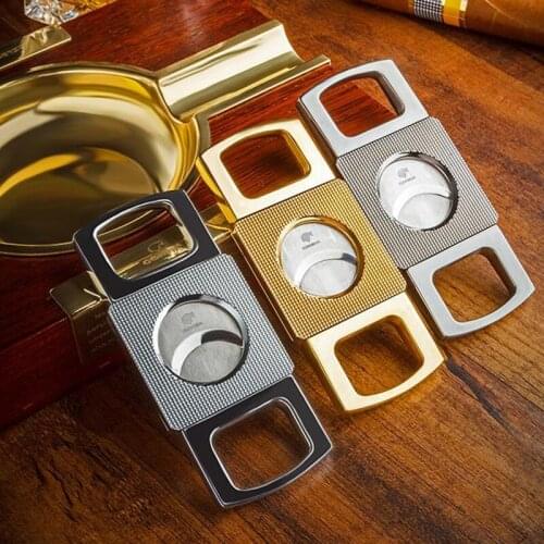 COHIBA High Quality Metal Stainless Steel Cigar Cigarette Cutter Scissor Cigar Blade Tobacco Smoking Tool Accessories