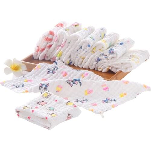 Baby Muslin Gauze Hand Towel Infant New Norn Bath Cotton Handkerchief 6 Layer 25*50cm