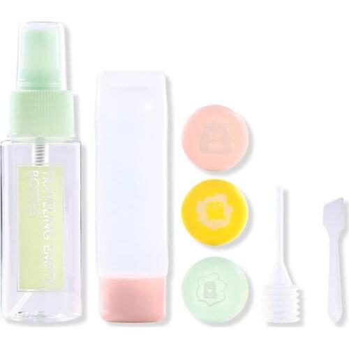 ICYCHEER 7pc/set Mini Travel Mini Plastic Transparent Empty Make Up Container Bottle Kit