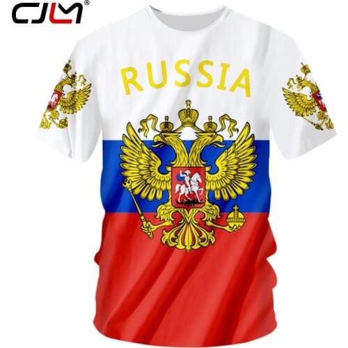 CJLM Russian Men/Women Funny 3d Print Russia Flag Eagle Summer Casual T-shirt Unisex Hip Hop Punk Rock Tee Shirt Custom S-7XL