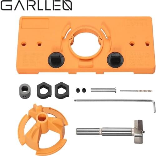 GARLLEN Hinge Drilling Jig Woodworking Tool Drill Bit Set for Easily Installing Concealed Cabinet Door Hinges Precisely